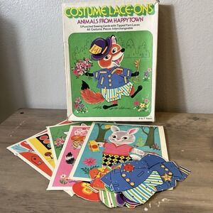 1970s Saalfield Costume Lace-Ons Set + 8 Whitman Nursery Rhyme Lacing Cards READ